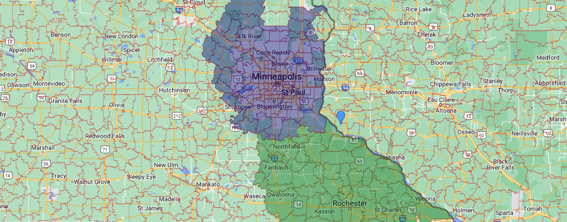 HVAC service areas in the Twin Cities and Rochester, MN